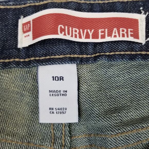 GAP Jeans Womens 10R Blue Curvy Flare Bootcut Stretch Denim Mid Rise 32x33 - Picture 5 of 10